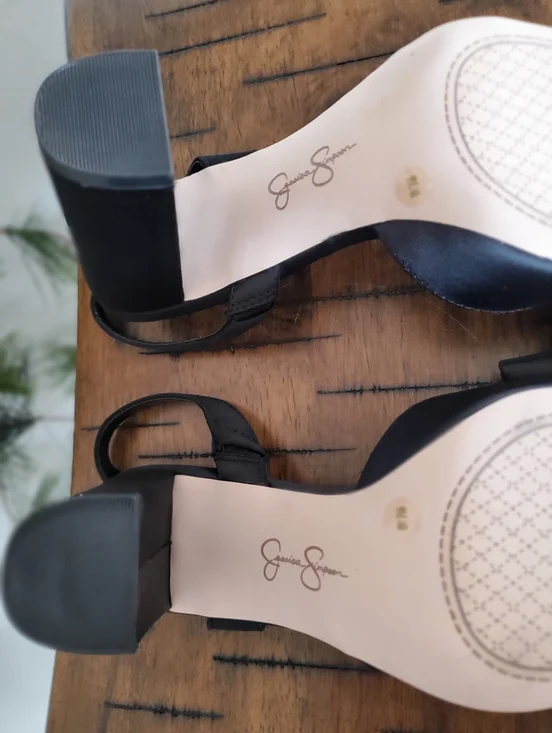 NWOB Jessica Simpson Naomia3 Nekira Black Satin Bow Slingback Heels NWOB - Picture 5 of 9